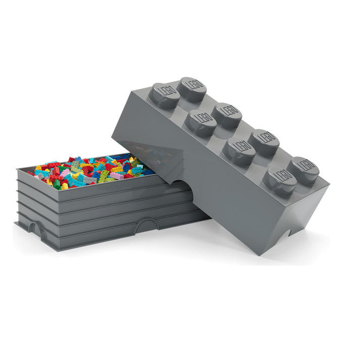 Lego, Contenitore a Mattoncino, 50x25x18 cm, Plastica Grigio Scuro, 12 Litri