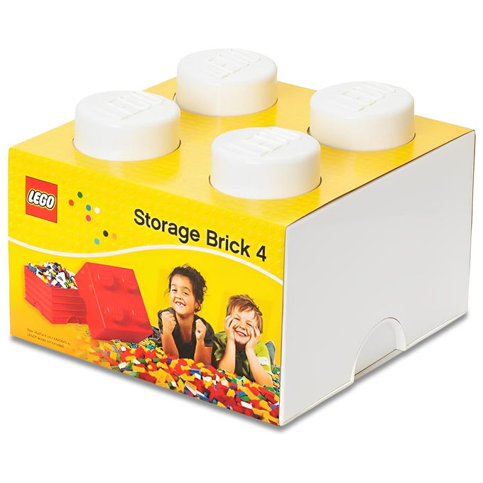 LEGO Contenitore Brick con 4 Cassetti Impilabile Polipropilene Bianco