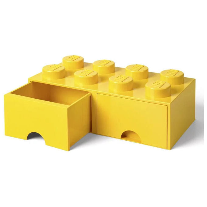 Lego Brick Drawer Contenitore 8 Pomelli Giallo Scatola Portaoggetti Impilabile