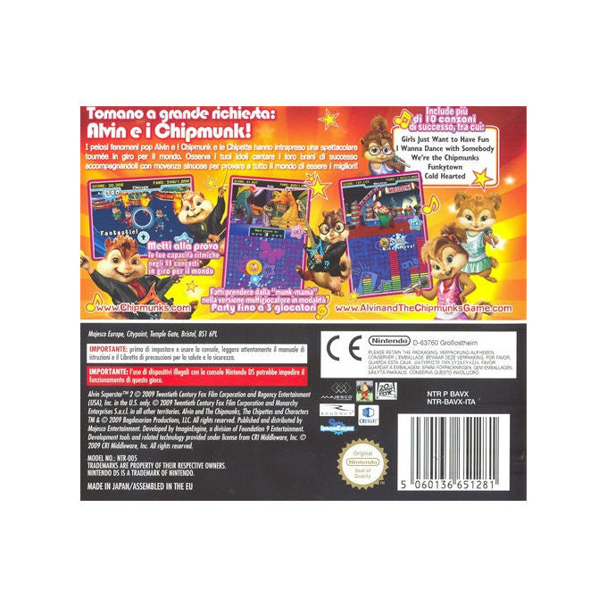 Halifax Alvin and the Chipmunks Nintendo DS Standard Ita