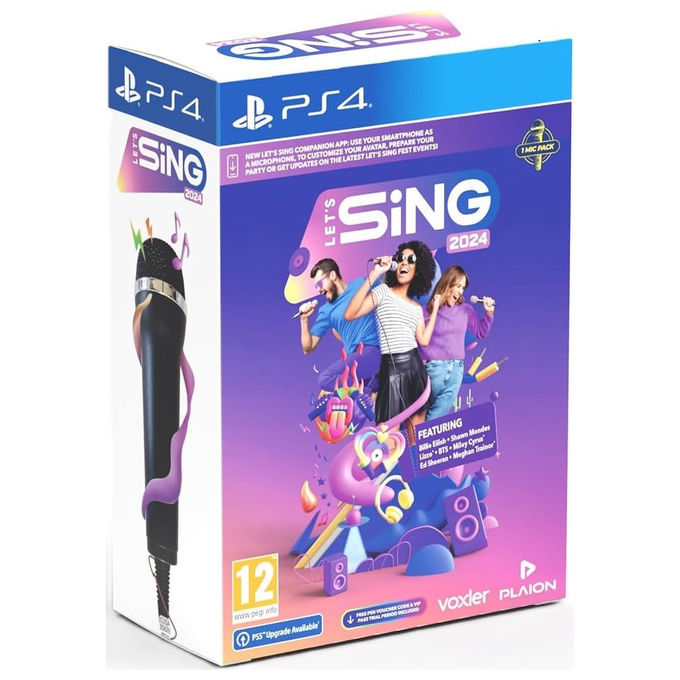 Voxler, Let's Sing 2024 con Microfono, PlayStation 4, Karaoke, Gioco Musicale