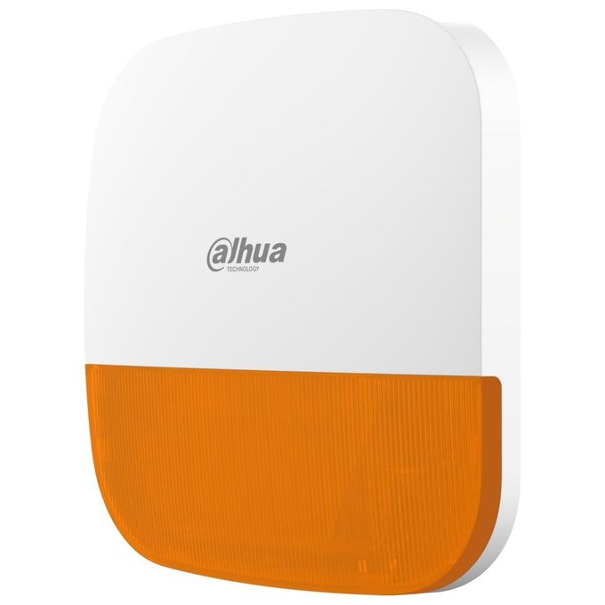 DAHUA ARA13-W2-868 Sirena Esterna Wireless Comunicazione 1600 m 110 dB IP65 Alimentazione 12 VDC o Batteria CR123A colore Arancione