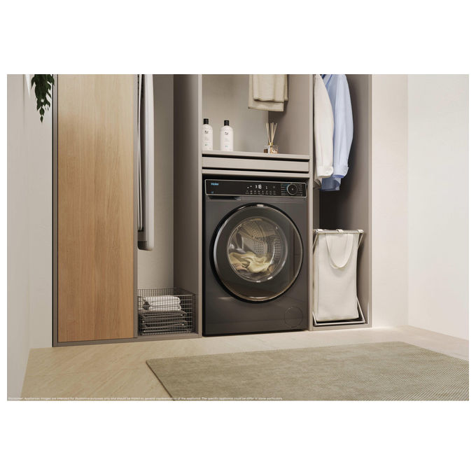 Haier HW80BP14357GTUIT Lavatrice 8Kg 1400rpm Classe A AI PowerDrive Vapore Wi-Fi Antracite (60x47x85) cm colore Antracite