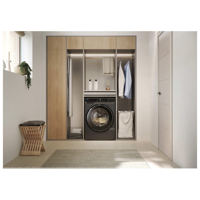 Haier HW80BP14357GTUIT Lavatrice 8Kg 1400rpm Classe A AI PowerDrive Vapore Wi-Fi Antracite (60x47x85) cm colore Antracite