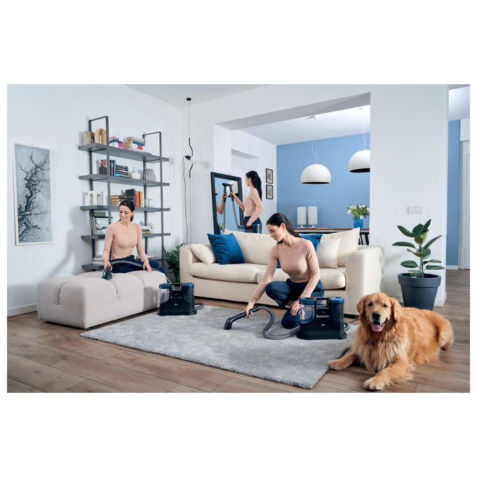 Hoover HS500 011 Pulitore a Vapore Portatile 400W Serbatoio 1.5L Aspirazione 10 kPa colore Nero Blu