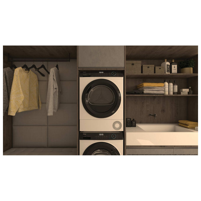 Haier HD90-B939E-IT I-Pro Serie 3 Asciugatrice Pompa di Calore 9 Kg Classe B Inverter Wi-Fi (85x60x65 cm) colore Bianco