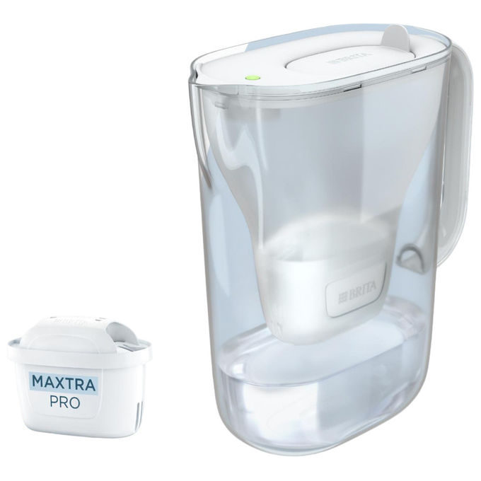 Brita, Caraffa Filtrante Style Essential, 2.4L, Bianca, Con 1 Filtro Maxtra Pro