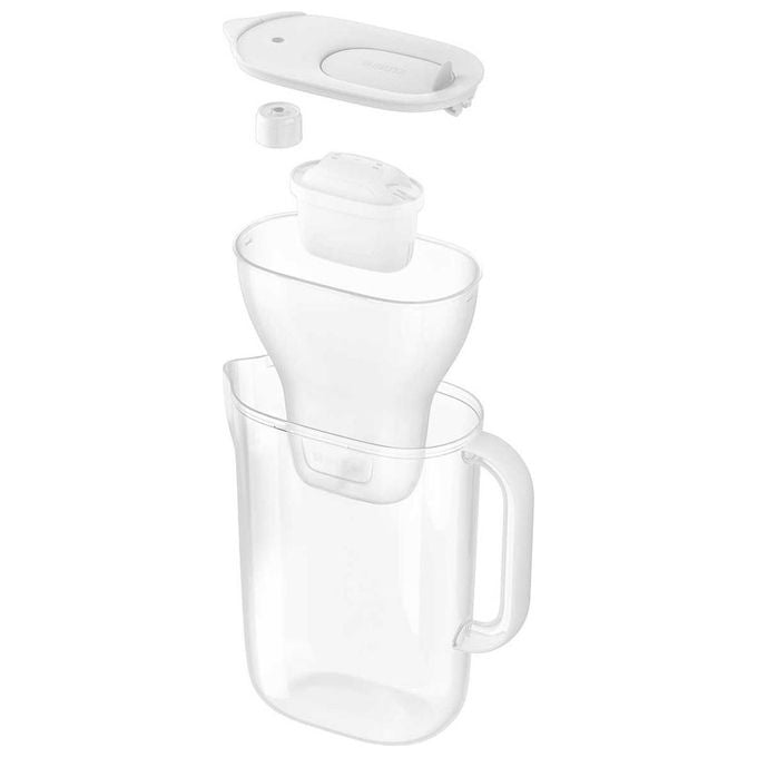 Brita, Caraffa Filtrante Style Essential, 2.4L, Bianca, Con 1 Filtro Maxtra Pro