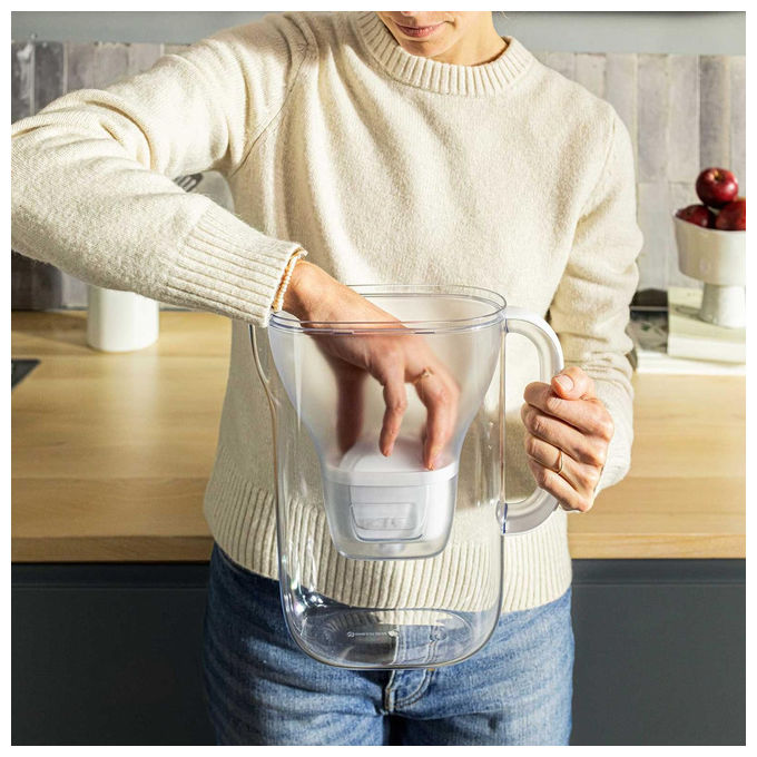 Brita, Caraffa Filtrante Style Essential, 2.4L, Bianca, Con 1 Filtro Maxtra Pro