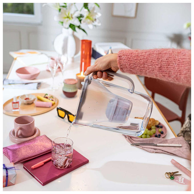 Brita, Caraffa Filtrante Style Essential, 2.4L, Bianca, Con 1 Filtro Maxtra Pro