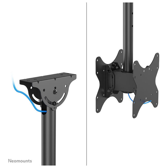 Neomounts Supporto a Soffitto per Doppio Monitor TV 23-43 pollici, Nero