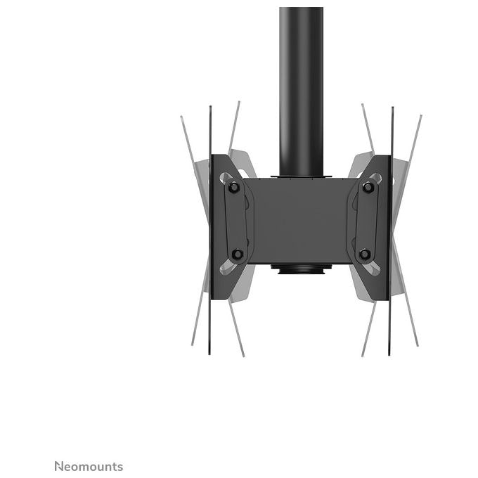 Neomounts Supporto a Soffitto per Doppio Monitor TV 23-43 pollici, Nero