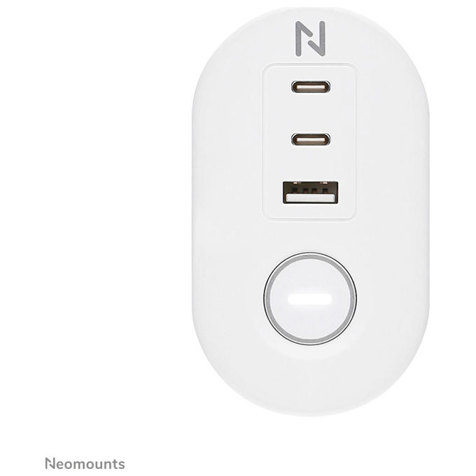 Neomounts, Multipresa Da Tavolo Con Morsetto, USB-C, USB-A, Ricarica Rapida, Bianca