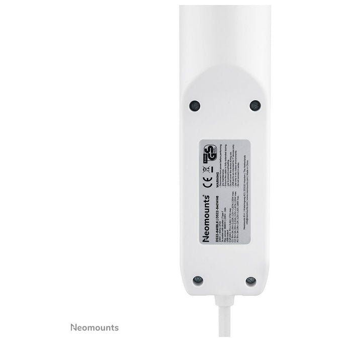 Neomounts, Multipresa Da Tavolo Con Morsetto, USB-C, USB-A, Ricarica Rapida, Bianca