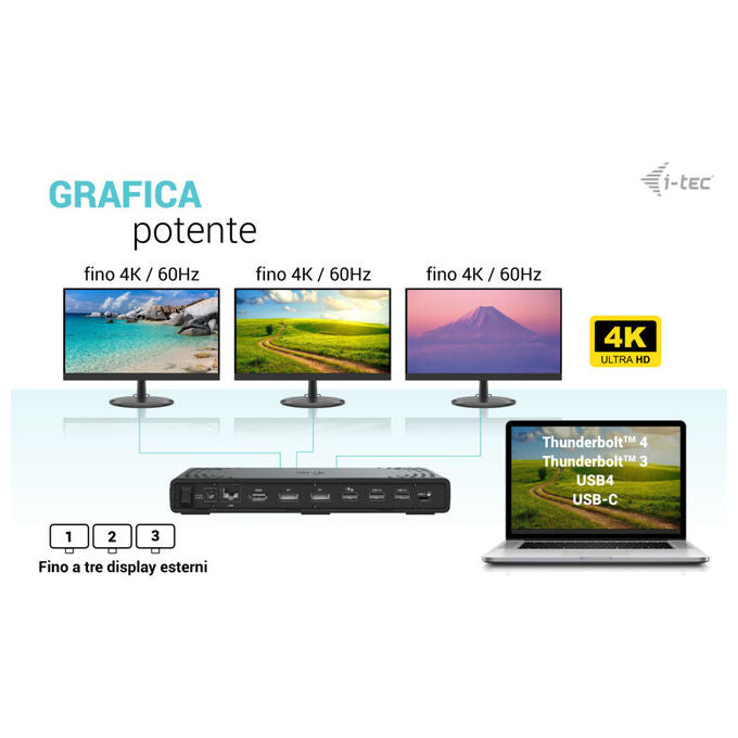 I-tec, Docking Station USB-C, Triple Display, 100W Power Delivery, Gen 2