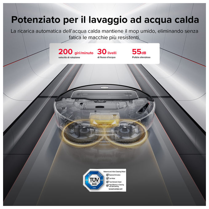Roborock, Saros Z70 Robot Aspirapolvere Lavapavimenti, 22000 Pa, Bianco
