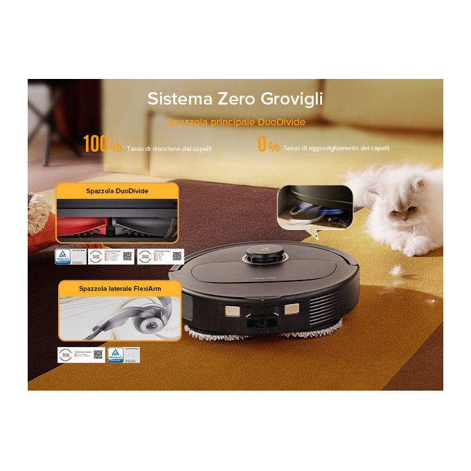 Roborock, Robot Aspirapolvere e Lavapavimenti Qrevo 5AE, 12000 Pa, Nero