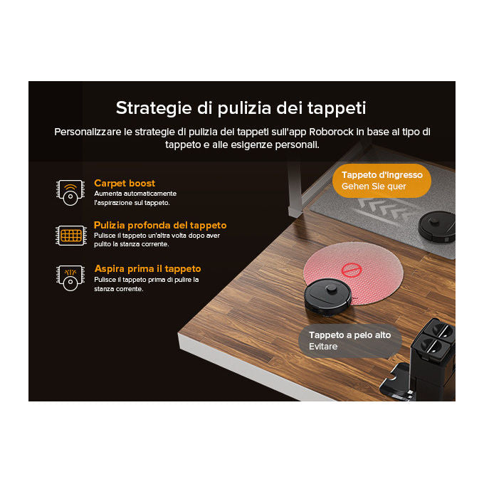 Roborock, Robot Aspirapolvere e Lavapavimenti Qrevo 5AE, 12000 Pa, Nero