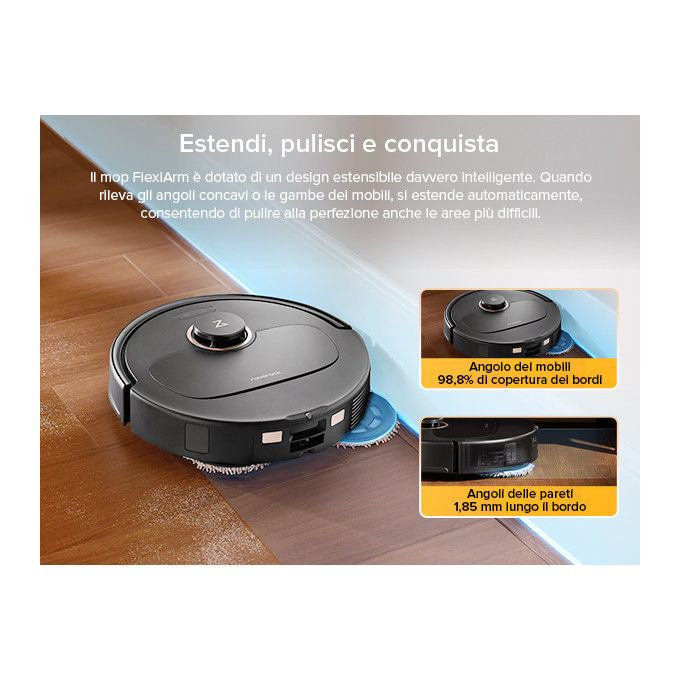 Roborock, Robot Aspirapolvere e Lavapavimenti Qrevo 5AE, 12000 Pa, Nero