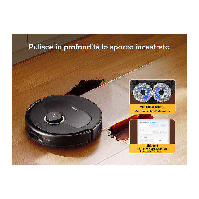 Roborock, Robot Aspirapolvere e Lavapavimenti Qrevo 5AE, 12000 Pa, Nero