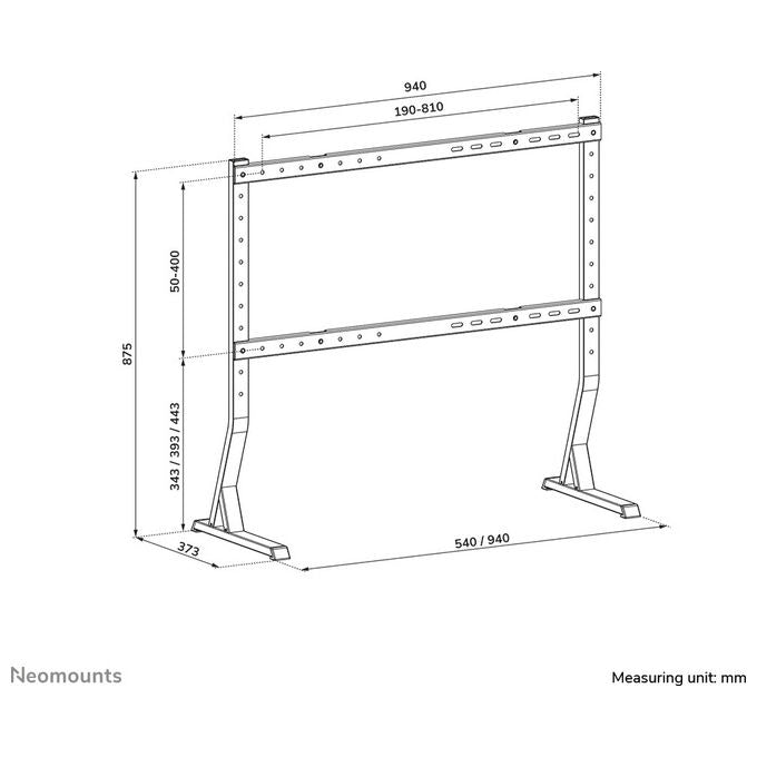 Neomounts, Supporto da Tavolo per TV, 45-90 pollici, Fino a 60 kg, Nero