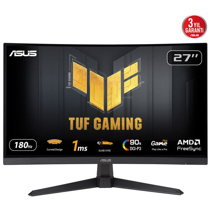 Asus, Monitor Gaming TUF VG27VQ3B, 27 Pollici Full HD, LCD, Nero