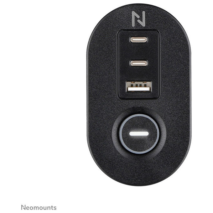 Neomounts Multipresa da Tavolo con Morsetto, USB-C e USB-A, Ricarica Rapida