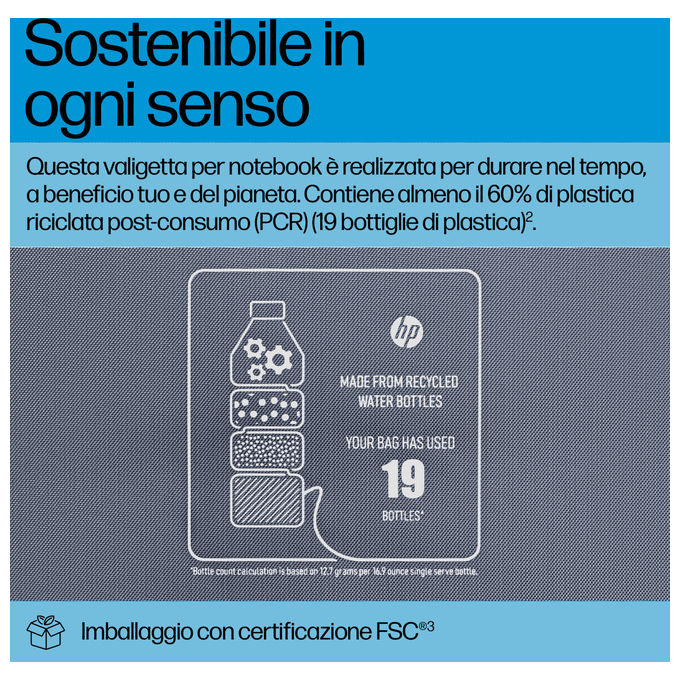HP, Valigetta Porta Notebook 14 Pollici Everyday, Poliestere, Resistente all'Acqua