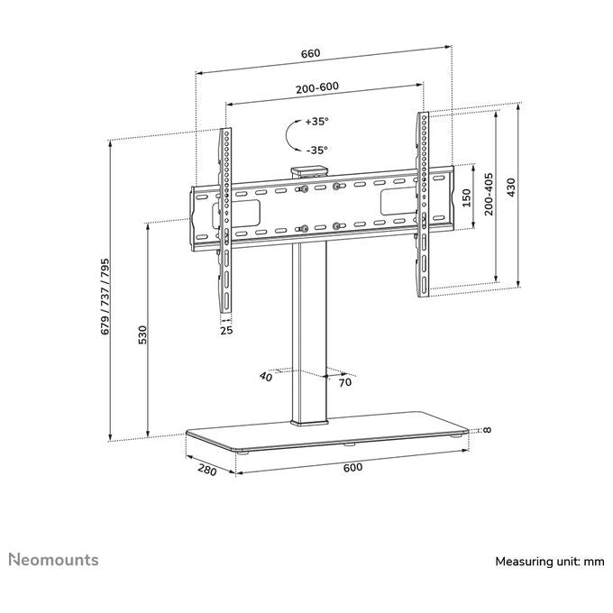 Neomounts, Supporto TV da Tavolo 37-70'', Girevole