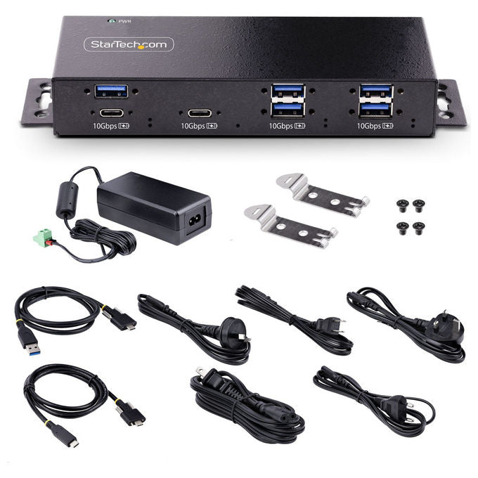 StarTech.com, Hub USB Industriale, 7 Porte, 10 Gbps, Con Alimentatore, Montabile