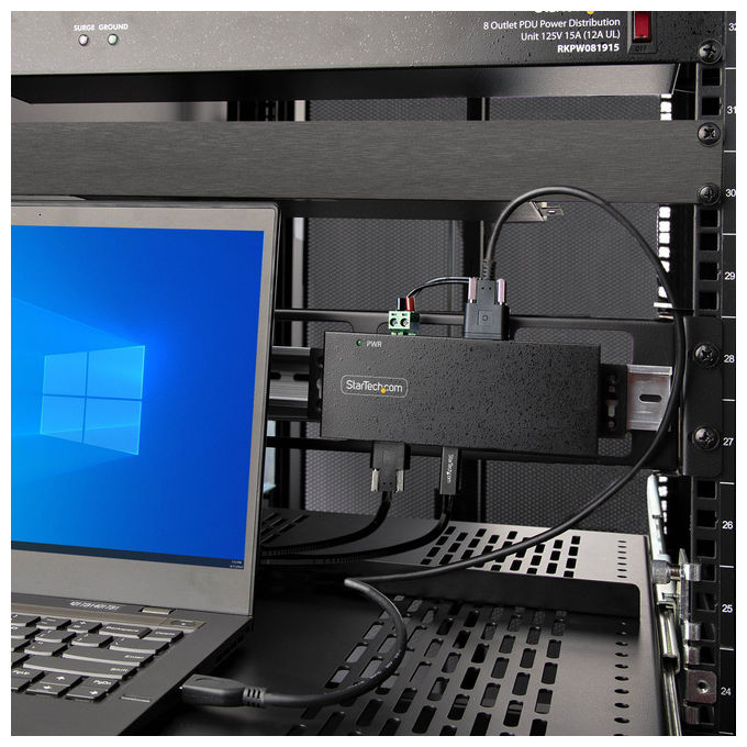 StarTech.com, Hub USB Industriale, 7 Porte, 10 Gbps, Con Alimentatore, Montabile