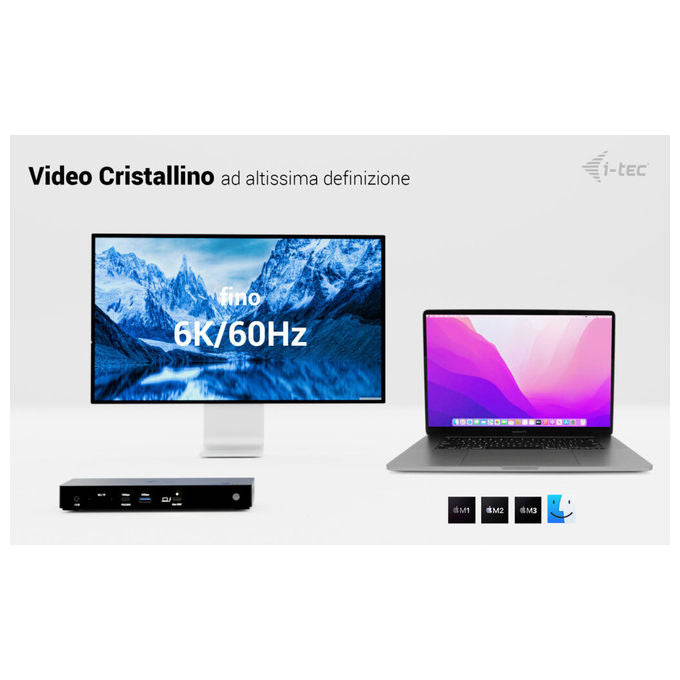 I-tec TB4TRIPLEDOCKPDIT Docking Station Thunderbolt 4 Triple Display Power Delivery 96W LAN 2.5G USB-C colore Nero
