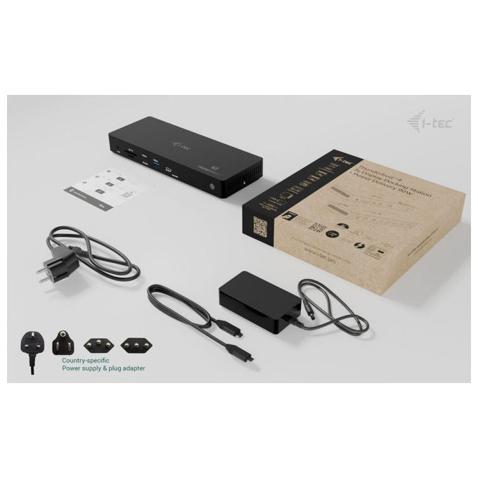 I-tec TB4TRIPLEDOCKPDIT Docking Station Thunderbolt 4 Triple Display Power Delivery 96W LAN 2.5G USB-C colore Nero