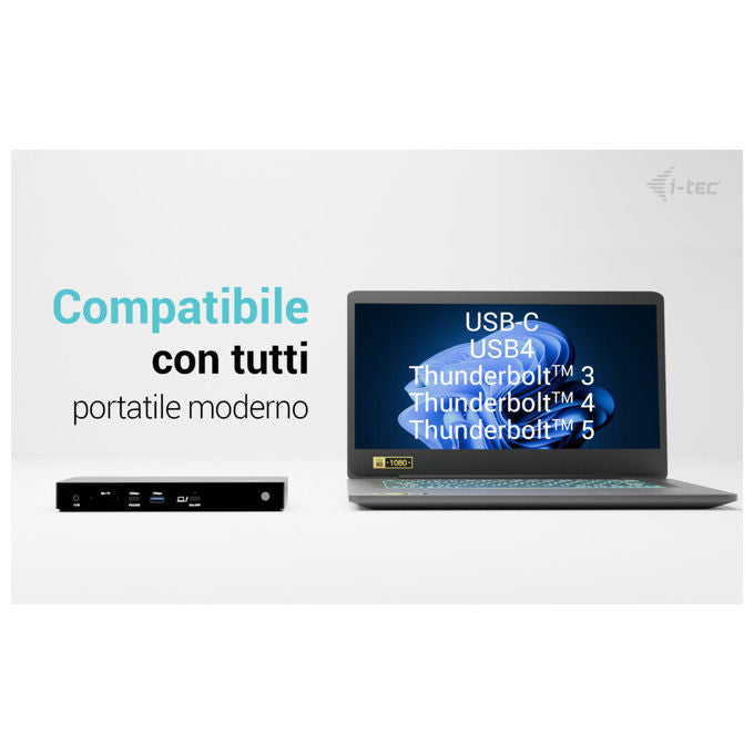 I-tec TB4TRIPLEDOCKPDIT Docking Station Thunderbolt 4 Triple Display Power Delivery 96W LAN 2.5G USB-C colore Nero
