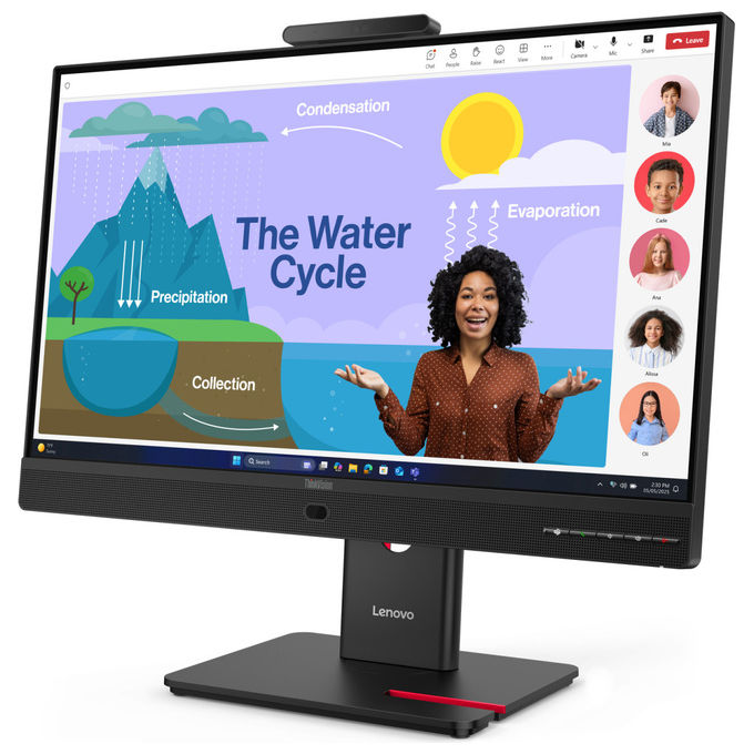 Lenovo, Monitor 23.8'' Full HD LED, ThinkVision T24D-4v, Nero