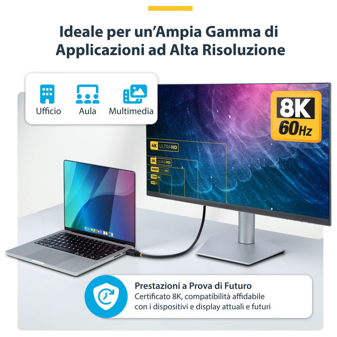 StarTech.com, Cavo HDMI 2.1 8K, 4m, Certificato ad Altissima Velocita' 48 Gbps, Nero
