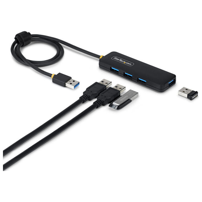 StarTech.com, Hub USB 3.0 a 4 Porte, Mini Hub USB, Alimentato da Bus, Plastica PCR