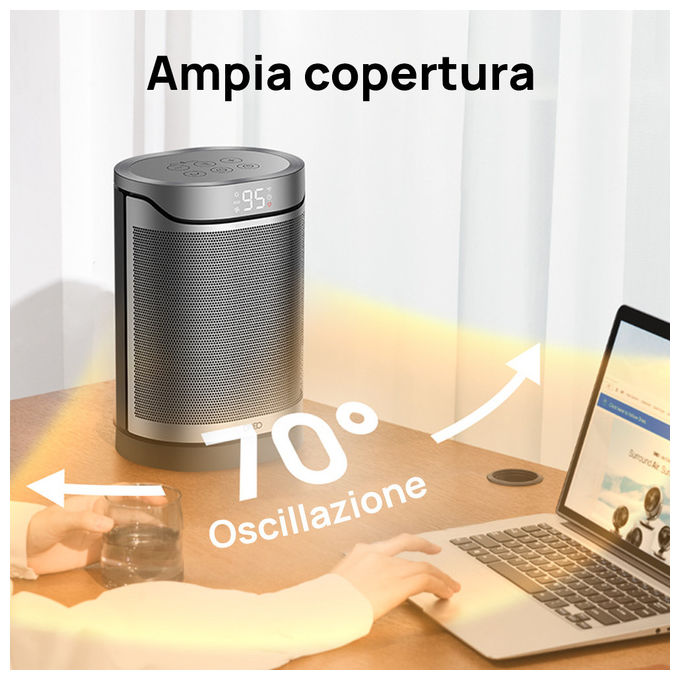 Dreo, Termoventilatore Ceramico Atom 318, 1500W, Riscaldatore Ambiente Elettrico