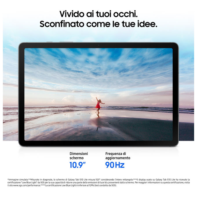 Samsung, Tablet Android 5G, 6GB RAM, 128GB, Display 10.9'', S Pen, Grigio