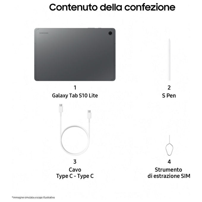 Samsung, Tablet Android 5G, 6GB RAM, 128GB, Display 10.9'', S Pen, Grigio