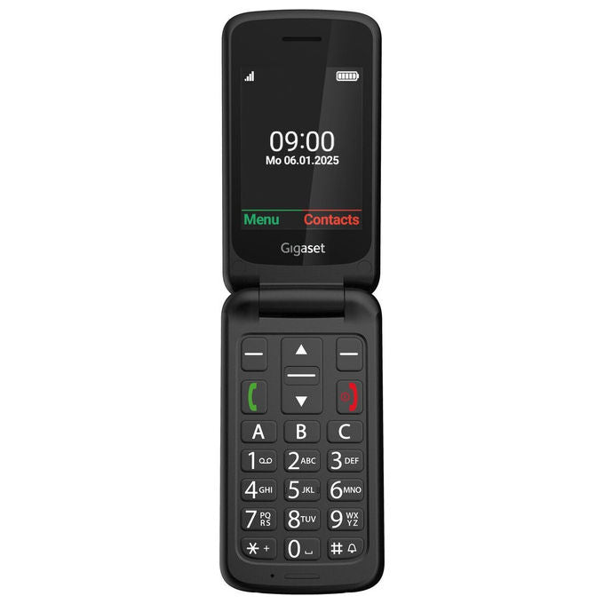 Gigaset GL595 Telefono Cellulare per Anziani Clamshell SIM singola IP44 Bluetooth Tasto SOS 2.8'' colore Nero