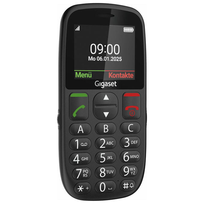Gigaset GL395, Telefono Cellulare per Anziani, Nero, Sim Singola, Tasto SOS
