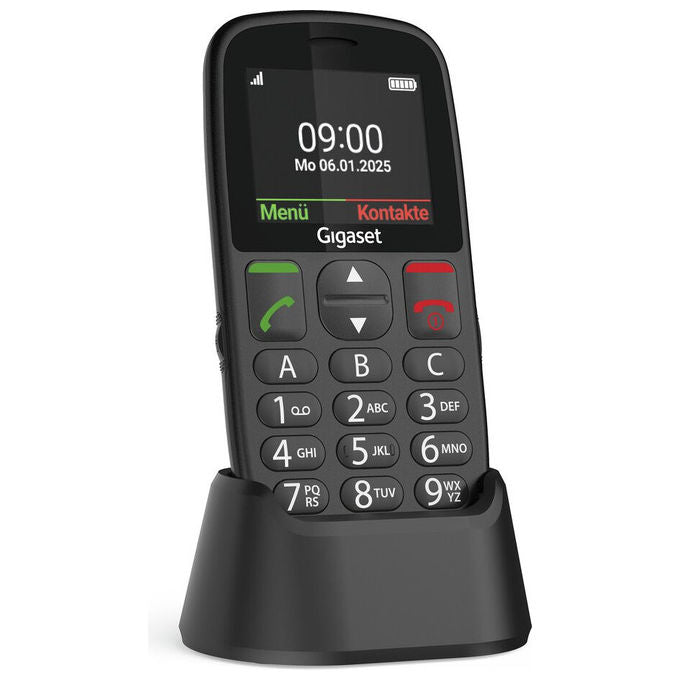 Gigaset GL395, Telefono Cellulare per Anziani, Nero, Sim Singola, Tasto SOS