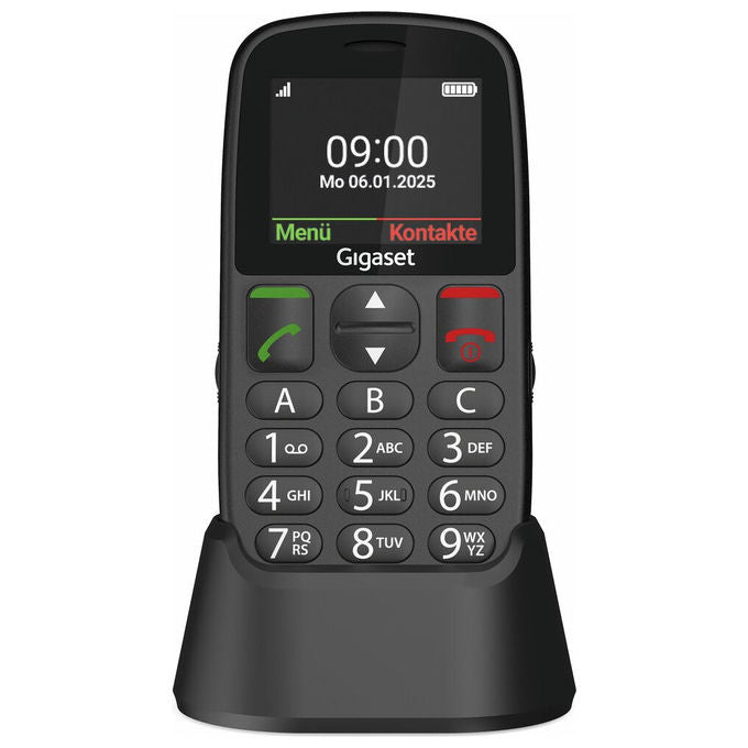 Gigaset GL395, Telefono Cellulare per Anziani, Nero, Sim Singola, Tasto SOS