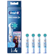 Oral-B Kids Pro 3+, Testine Ricambio Spazzolino Elettrico, Disney Frozen, 4 Pz, Bianco