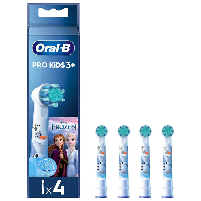 Oral-B Kids Pro 3+, Testine Ricambio Spazzolino Elettrico, Disney Frozen, 4 Pz, Bianco