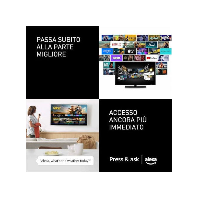 Panasonic TV-55Z80BEZ Smart TV OLED 55'' 4K Ultra HD Fire OS Dolby Vision Dolby Atmos HDR10+ Wi-Fi colore Nero