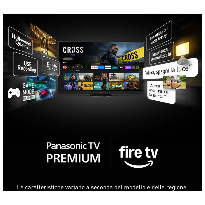 Panasonic TV-55Z80BEZ Smart TV OLED 55'' 4K Ultra HD Fire OS Dolby Vision Dolby Atmos HDR10+ Wi-Fi colore Nero