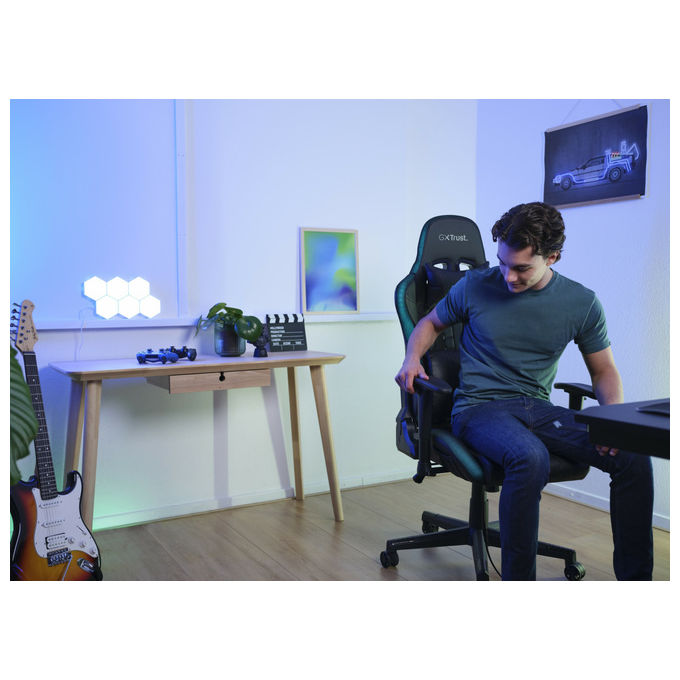 Trust, Sedia Gaming GXT 716 Rizza, Universale, Nera, Imbottita