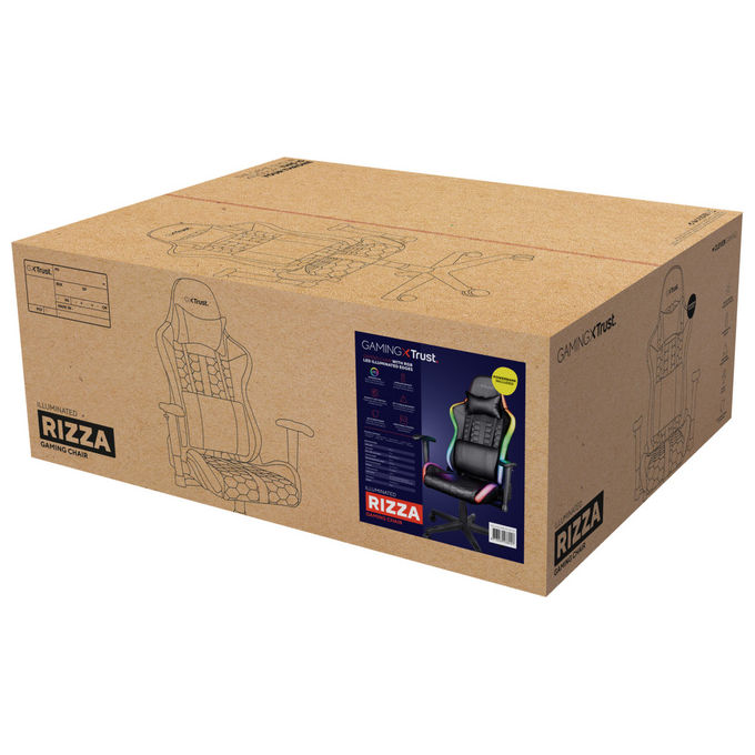 Trust, Sedia Gaming GXT 716 Rizza, Universale, Nera, Imbottita